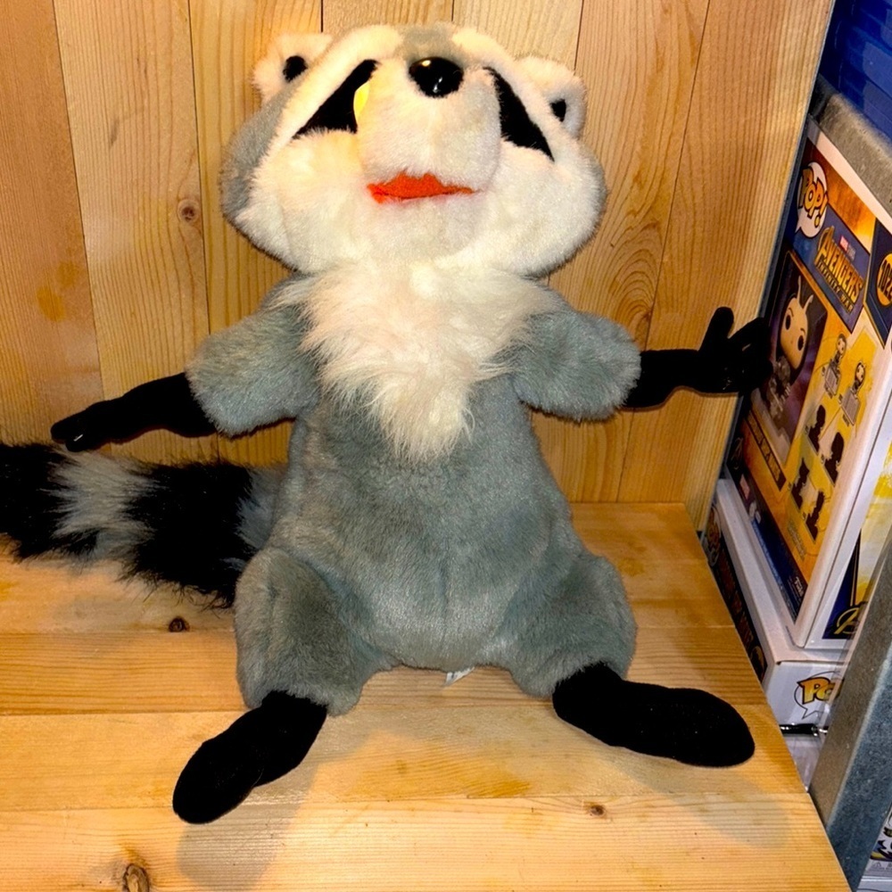 Gray and Black Raccoon Plush Toy